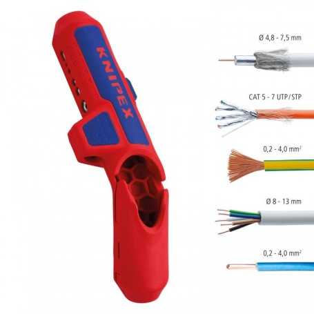 Kabelabisolierwerkzeug universal-knipex - mm.135 0.8-13 - ergostrip